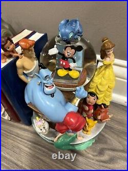 Vintage Walt Disney Snow Globe Book Ends Both Musical & Works