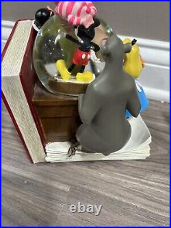 Vintage Walt Disney Snow Globe Book Ends Both Musical & Works