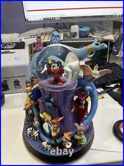 Vntg Mickey Wonderful World Of Disney Light Up Music Snow Globe Friend Like Me