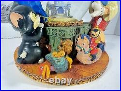 Vtg Disney Pinocchio Toyland Fishbowl Cleo Figoro Musical Snow Globe With Box