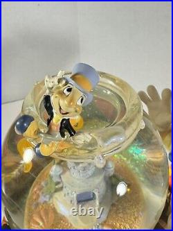 Vtg Disney Pinocchio Toyland Fishbowl Cleo Figoro Musical Snow Globe With Box