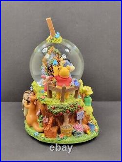 Vtg Disney Winnie The Pooh Musical Snow Globe Plays Winnie The Pooh Rare
