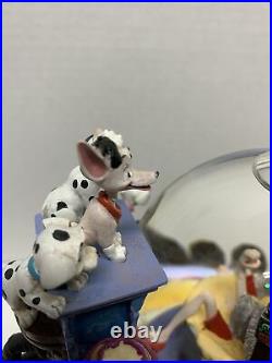 Vtg Disney's 101 Dalmatians Bakery Scene Musical Snow Globe Plays Cruella De Vil