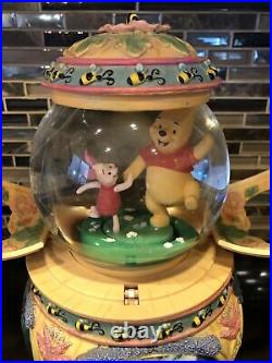 Vtg Winnie The Pooh Rotating Musical Snow globe SUPER RARE 1963