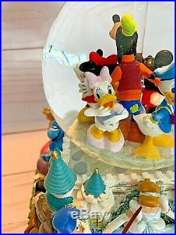 Walt Disney A Magical Gathering Double Snow Globe Castle Musical Dumbo Lights-Up