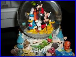 Walt Disney A Magical Gathering Double Snow Globe Castle Musical Dumbo & MORE