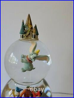 Walt Disney A Magical Gathering Musical Double Snow Globe Castle Dumbo in box