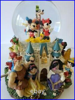 Walt Disney A Magical Gathering Musical Double Snow Globe Castle Dumbo in box