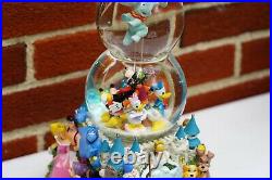 Walt Disney A Magical Gathering Musical Lights & Moving Double Snow Globe WithBox