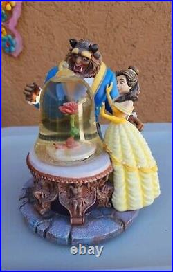 Walt Disney Parks'Beauty & The Beast' Large Water Orb/ Globe Music Box READ