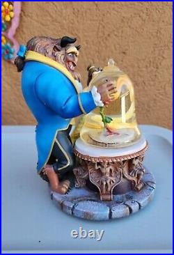 Walt Disney Parks'Beauty & The Beast' Large Water Orb/ Globe Music Box READ