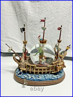 Walt Disney Peter Pan musical Snow Globe You Can Fly! Pirate Ship Captain Hook