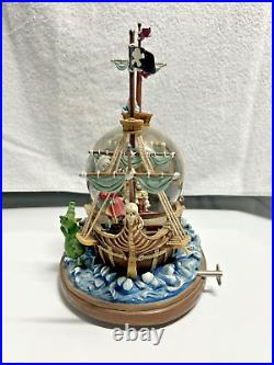 Walt Disney Peter Pan musical Snow Globe You Can Fly! Pirate Ship Captain Hook