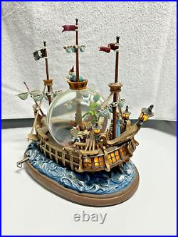 Walt Disney Peter Pan musical Snow Globe You Can Fly! Pirate Ship Captain Hook