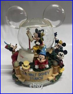 Walt Disney Studios Musical Snow Globe Mickey Mouse Through The Years. Lights