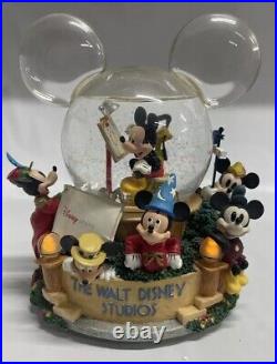 Walt Disney Studios Musical Snow Globe Mickey Mouse Through The Years. Lights