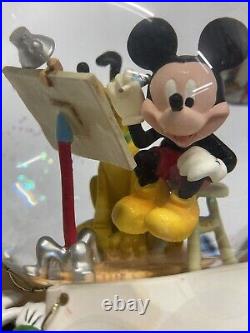 Walt Disney Studios Musical Snow Globe Mickey Mouse Through The Years. Lights