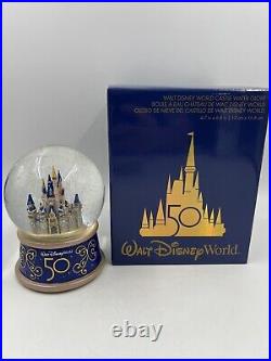 Walt Disney World 50th Anniversary Cinderella Castle Water Musical Snow Globe