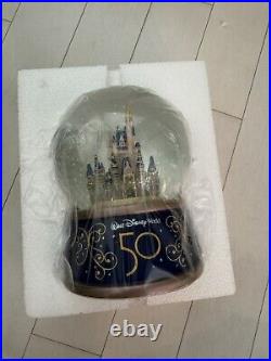Walt Disney World 50th Anniversary Cinderella Castle Water Musical Snow Globe