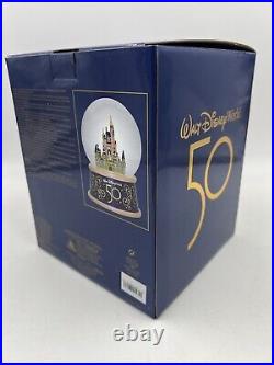 Walt Disney World 50th Anniversary Cinderella Castle Water Musical Snow Globe