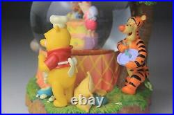 Winnie The Pooh Disney Store Music Snow Globe Rumbly in My Tumbly with Box RARE